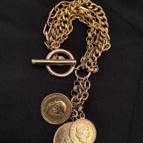 Ben-Amun gold plated multi coin toggle bracelet - Picture 1 of 3